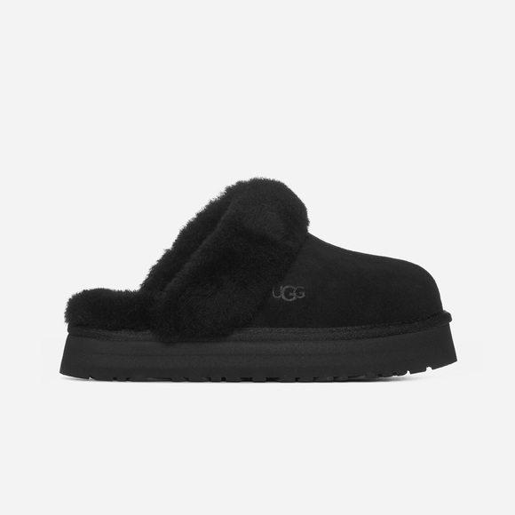 ✨UGG✨Suede and Fur Slippers in Black - Picture 1 of 4